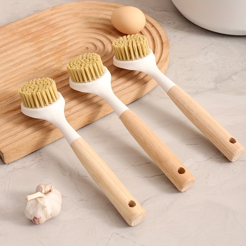 Dish Sisal Solid Wood Creative Pot Brush Long Handle Kitchen