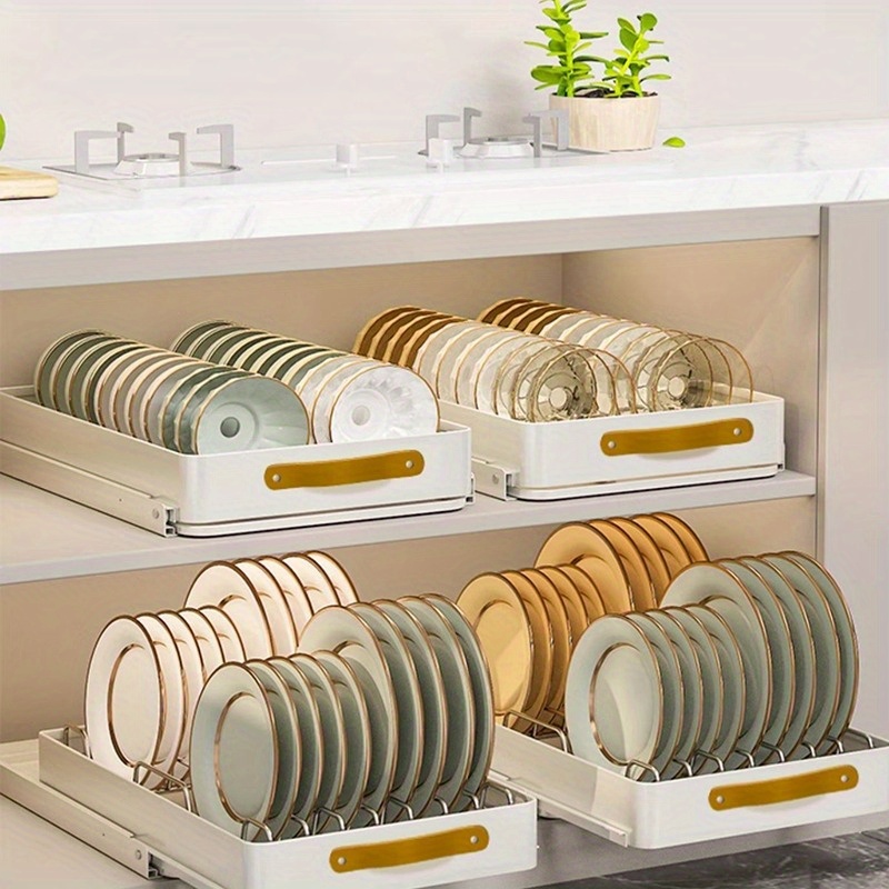 Estante de secado de platos, organizador de cajones de armario de cocina,  gran capacidad, cuencos de