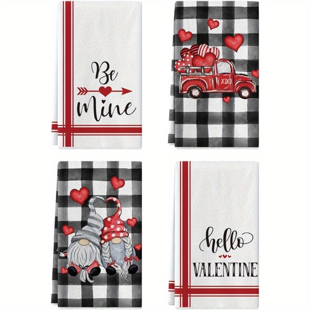 Winter Christmas Tree Hand Bath Towel Xmas Black White Buffalo Plaid  Kitchen Bathroom Faucet Snowman Snowflake Fingertip Towel Set Highly  Absorbent