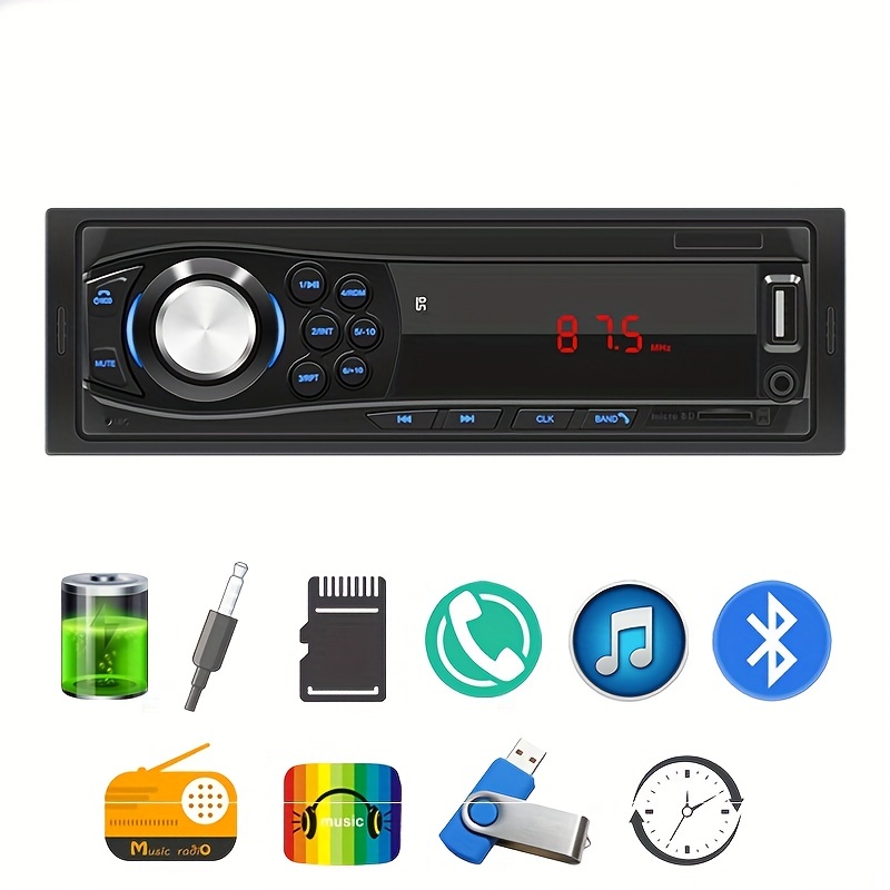 5 Touch Screen Single 1 Din Vintage Car Dash Radio Stereo Bluetooth MP5  Player