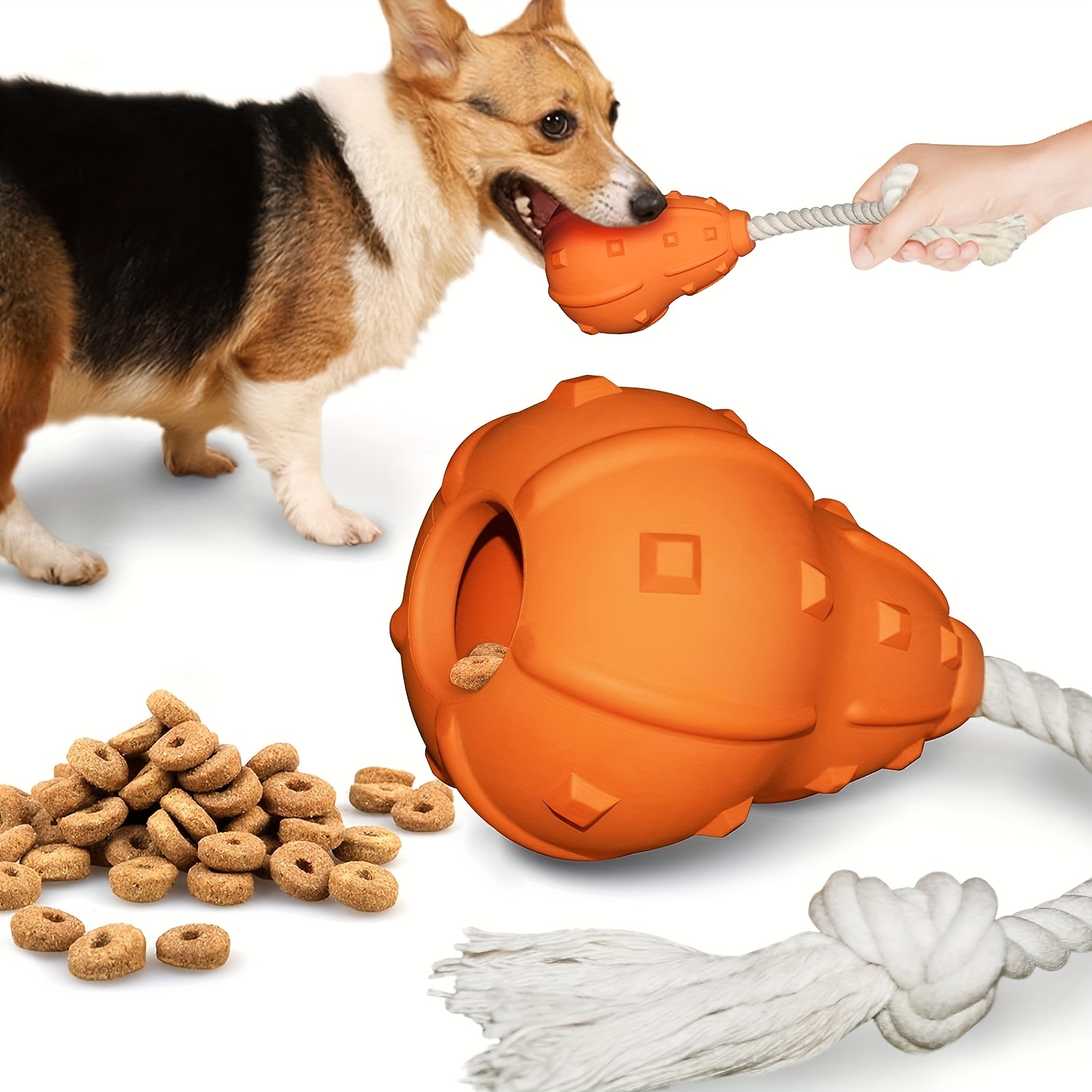 Ring Shape Natural Rubber Dog Treat Toy Pet Food Dispenser Chewing Bite Interactive Toy