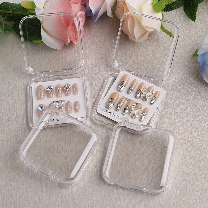 1pc Press On Nail Storage Box, Clear Multi-Function Press On Nail Packing  Box, Artificial Nail Display Organizer Case, Nail Tips Display Holder