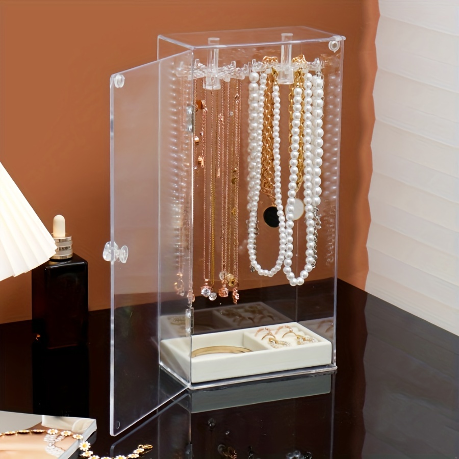 Large Anti Tarnish Jewelry Organizer Box for Women and Girls, Portable  Plastic Long Display Holder for Necklace,Chain,Anti-oxidation and  Dust-proof