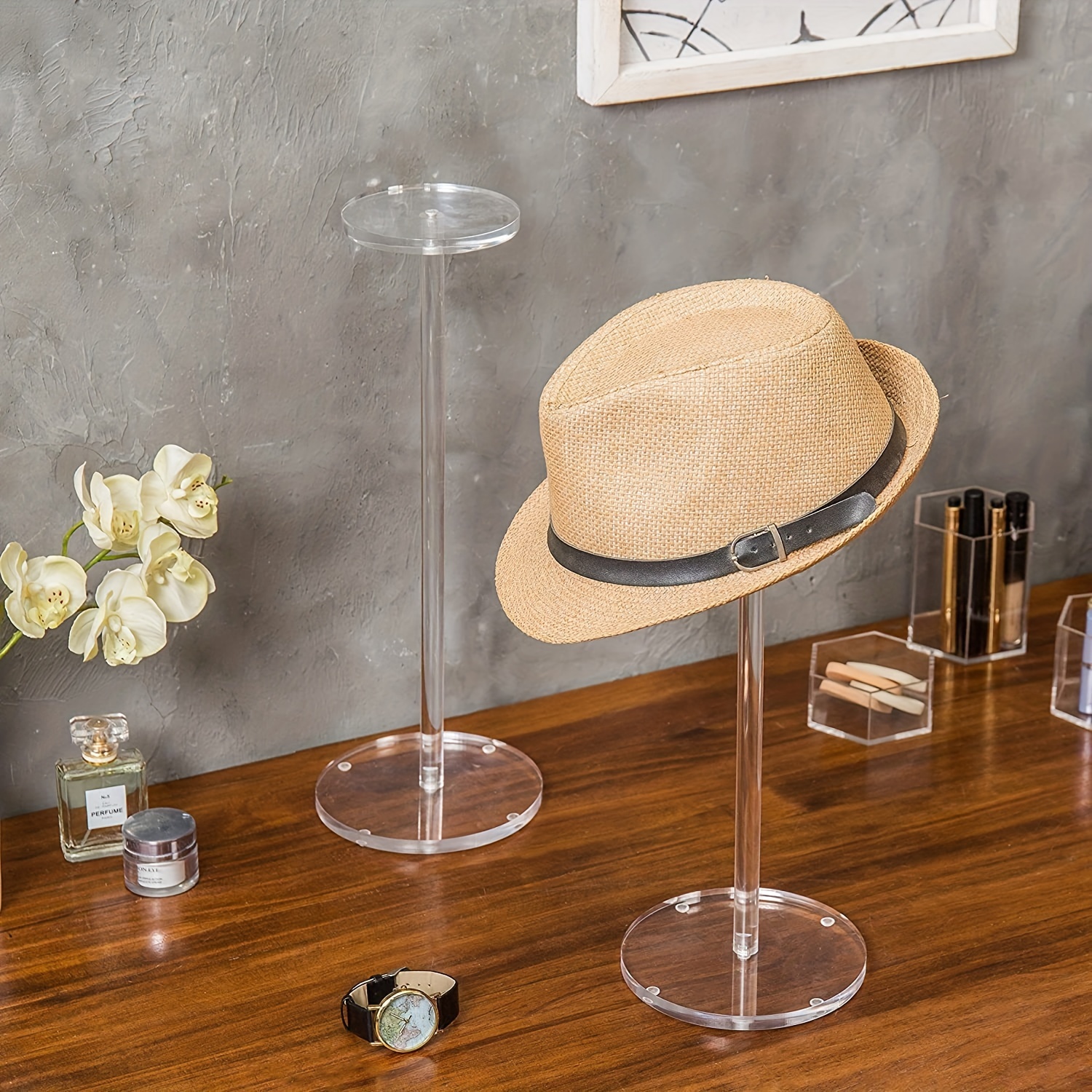 Hat display stand floor women's clothing children's mother and baby storage  hat rack hanging hat holder gold