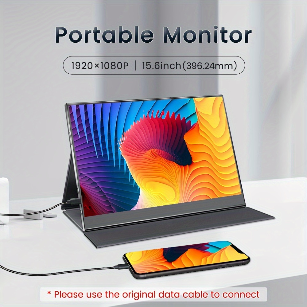 ARZOPA Monitor portátil de 15.6 pulgadas FHD 1080P – Monitor portátil  ultradelgado para laptop con soporte – Pantalla IPS para PC, MAC, teléfono