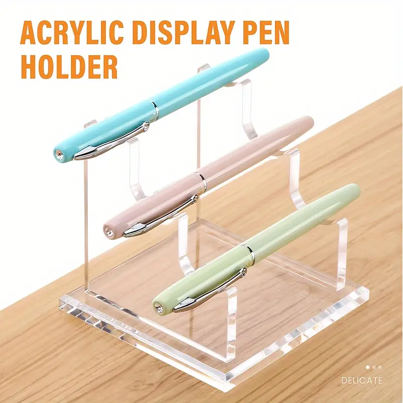 Acrylic Pen Holder Display Stand, Desktop Pen Pencil Makeup Brush Rack,  Ballpoint Pen Holder Stand, Paintbrush Drying Rack Organizer, For Home  School Office Store Use - Temu