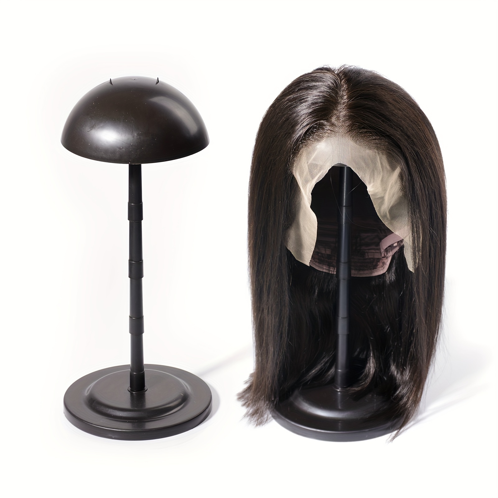 Black Canvas Head For Wigs Salon Shaped Head With Mounting - Temu