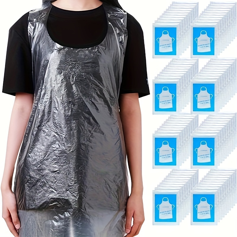 Clear Waterproof Disposable Aprons For Cooking, Serving, Painting