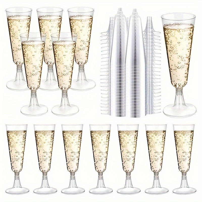 32 copas de champán de plástico transparente, duro, desechables, de  plástico, copas de vino, copas de mimosa, copas de champán para boda, copas  de