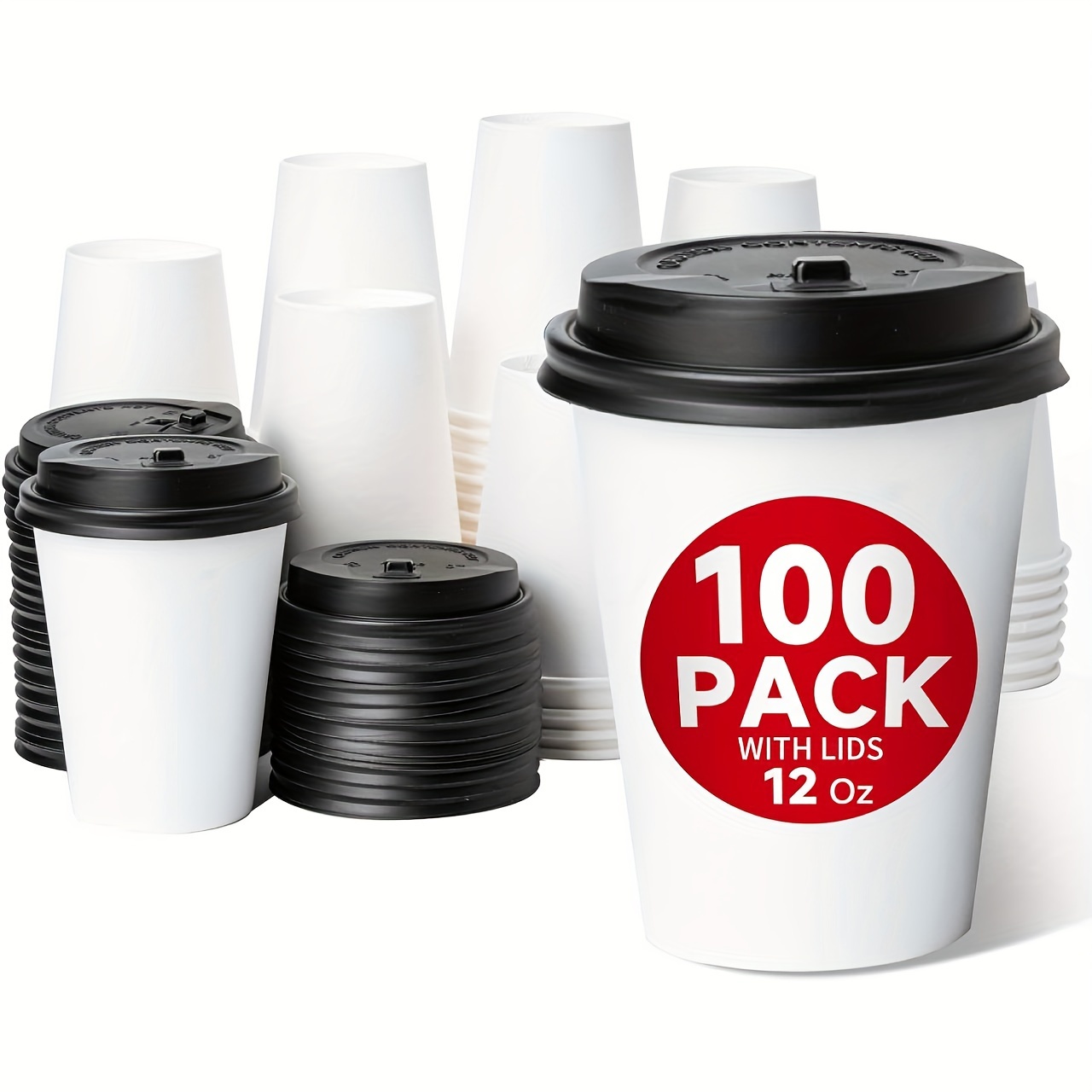 30 Pack Clear Cups with Strawless Sip-Lids, Iced Coffee Cups with Lids,Disposable  Plastic To Go Cups 12-14 Oz, Party's, Wedding