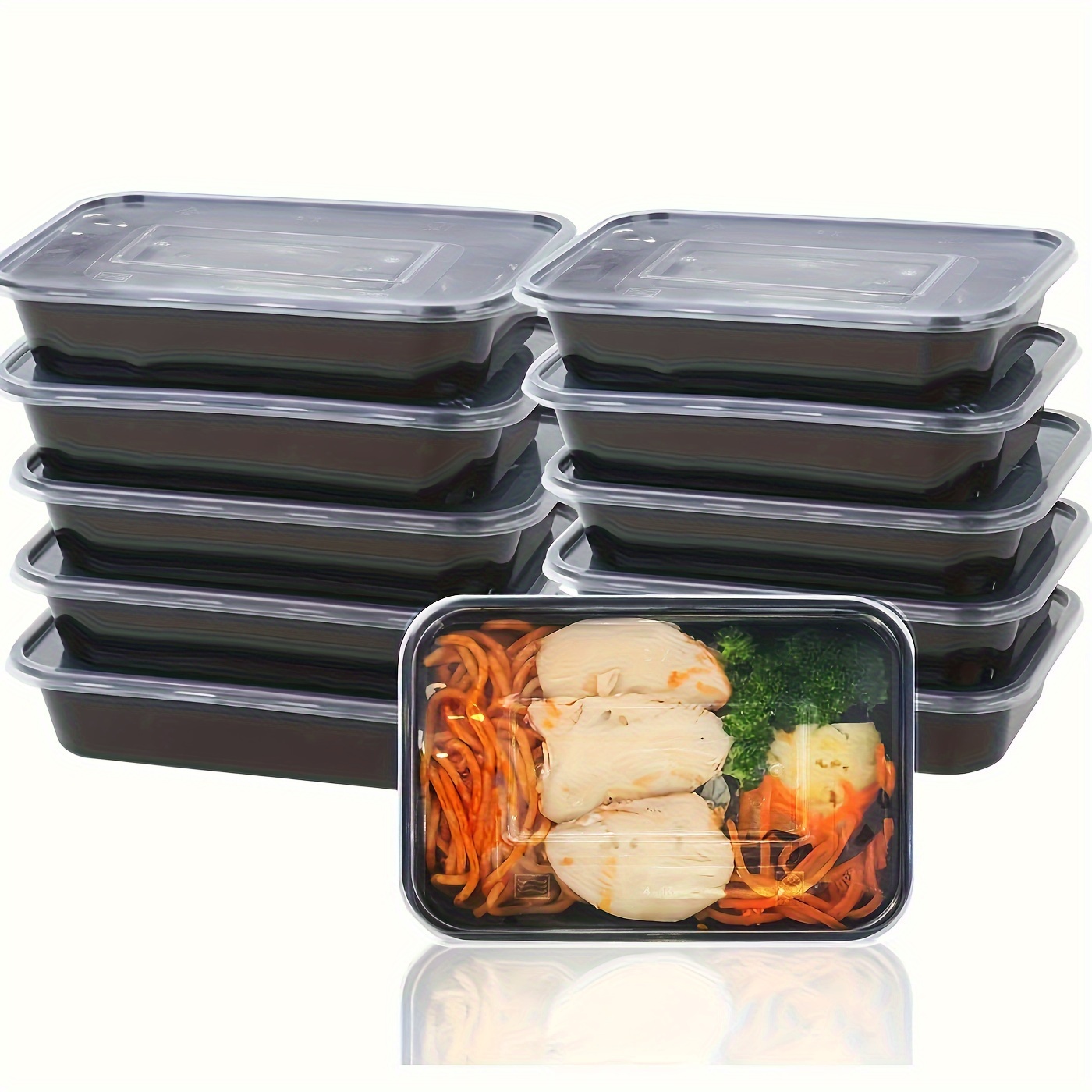 Recipientes desechables [5 x 5 pulgadas, paquete de 50 unidades],  recipientes con bisagras I resistentes para comida para llevar para calidad  de