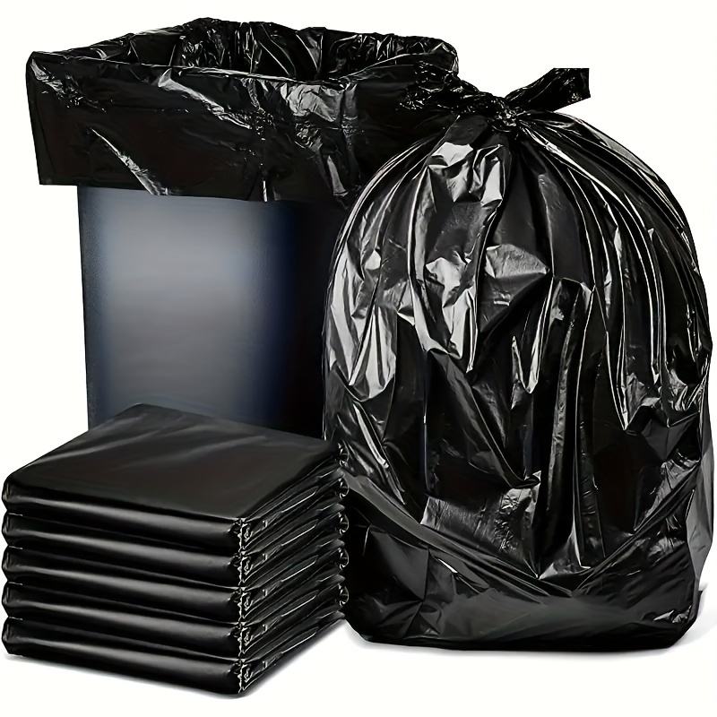 50Pcs Heavy Duty 45 65 Gallon Black Trash Bags 2 Mil Large Garbage
