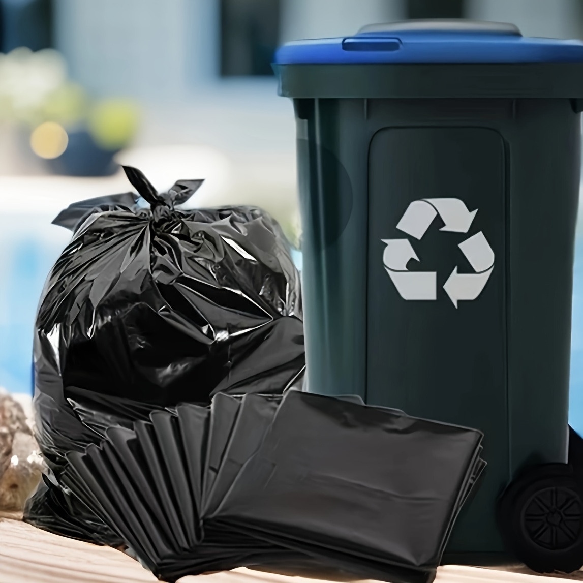 120pcs Heavy Duty Trash Bags 33 Gallon Black Large Garbage Rubbish Bags  Home