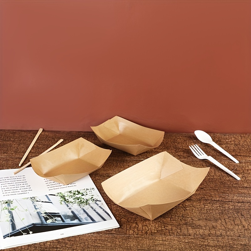 Disposable Food Container Waterproof Grease Proof Kraft Paper Soup