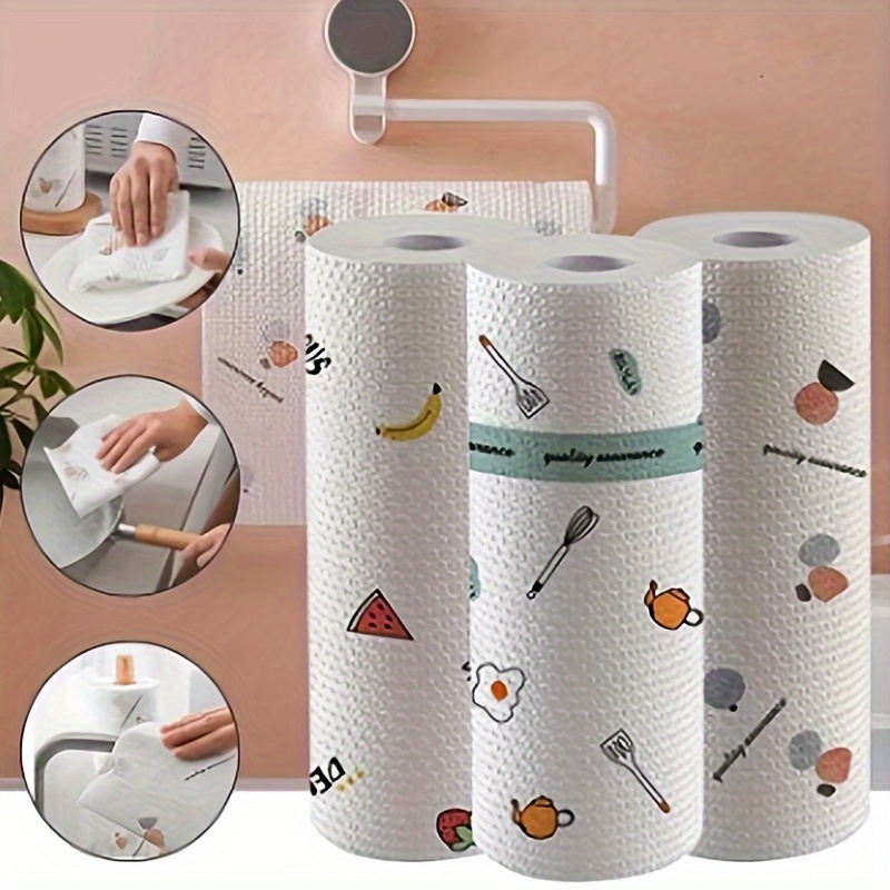 Reusable Kitchen Paper Towels Kitchen Towels, Dish Towes,Cleaning Rags  ,Wiping Pad Dishcloth Bathroom Wash Lazy Rags 50Pcs/Roll - AliExpress