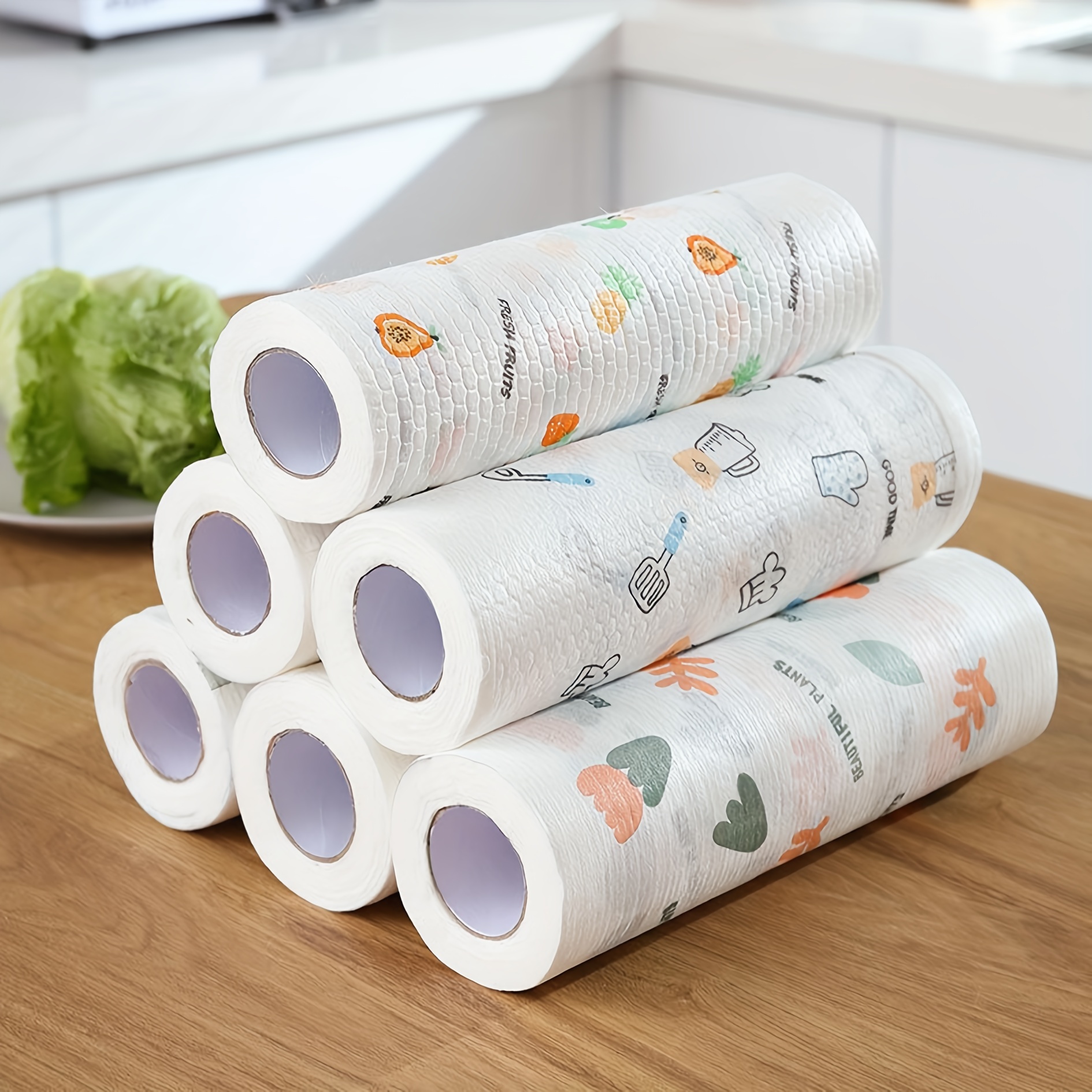 Disposable Breakpoint Non-woven Kitchen Towels Cleaning Cloth 50pcs in 1  Roll Dish Wipes Cocina