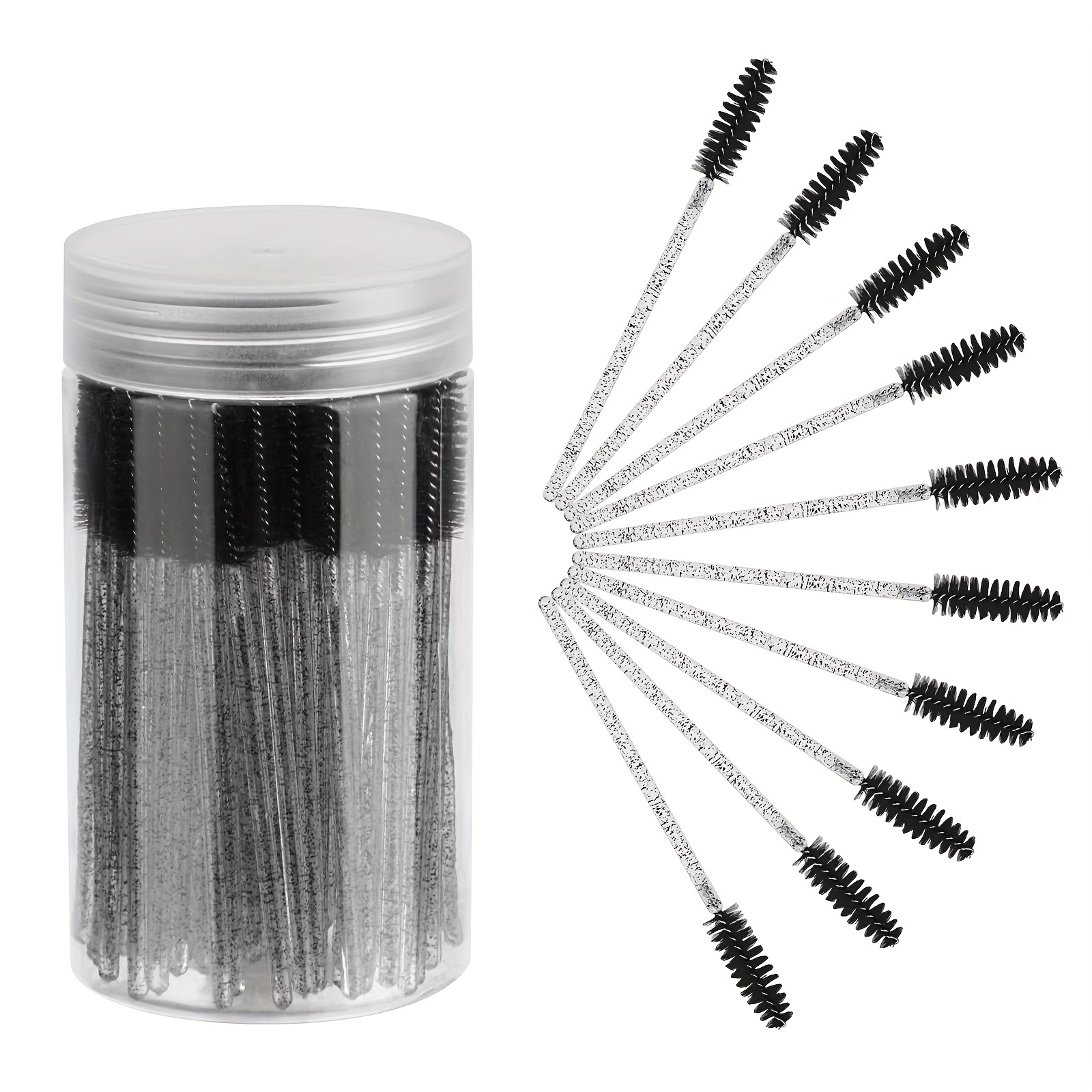 400 Pcs Include 200pcs Disposable Eyelash Brushes And 200pcs Micro Brushes  Disposable Mascara Brushes Wand Disposable Micro Applicator Brush Crystal E