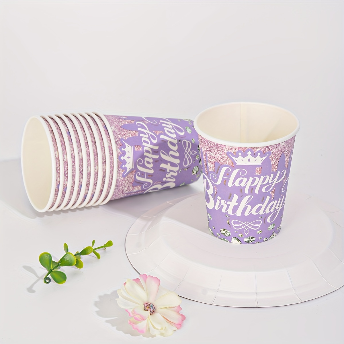 100pc Disposable Coffee Cup Flower Pattern Thick Paper Cups Hot Drinks  Juice Beverage Packaging Cups Takeaway