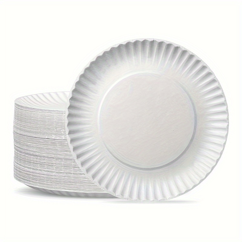 Upper Midland Products Small Paper Plates 4 Inch - 4 Inch Paper Dessert  Plates Biodegradable | White (White - 100)