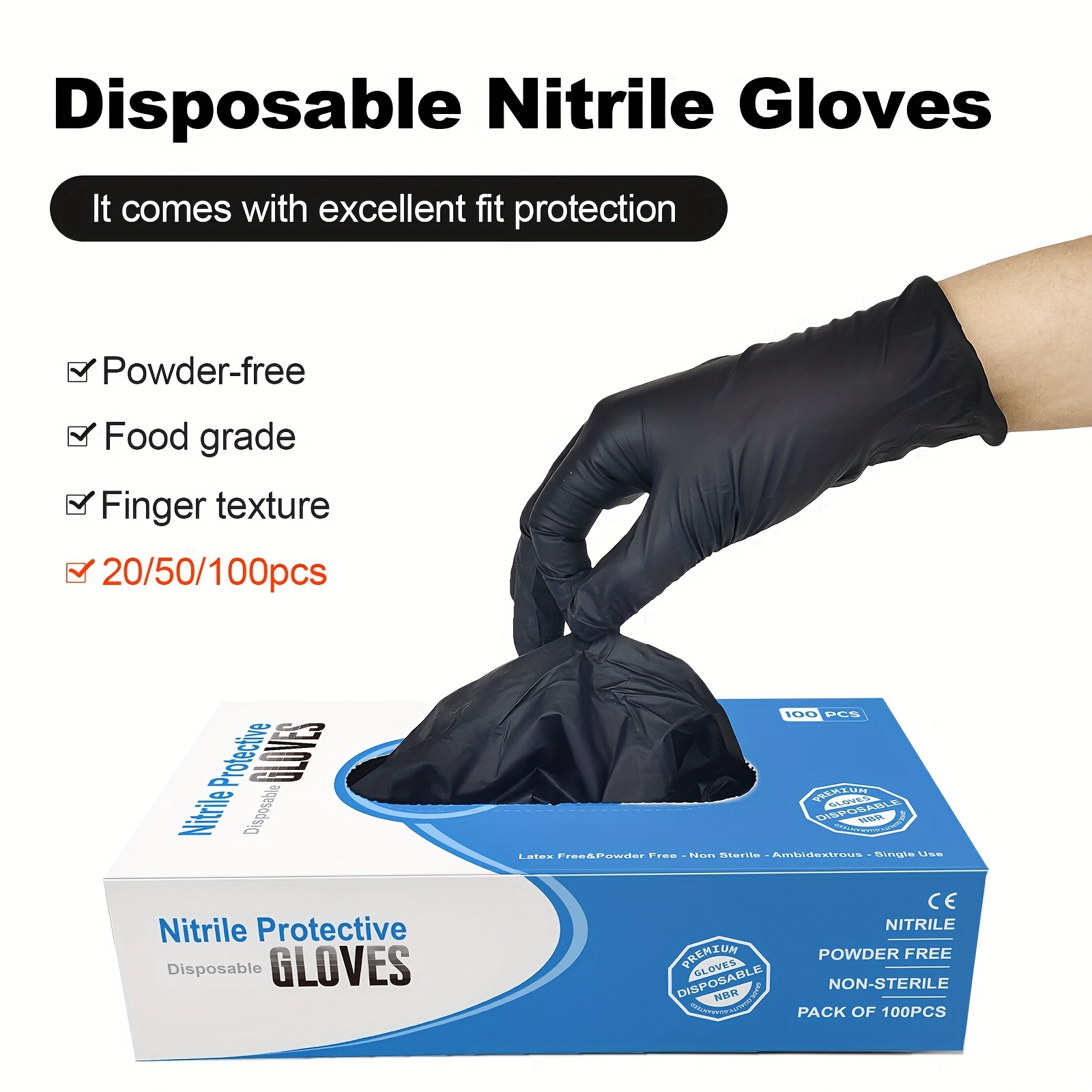 8mil Heavy Duty Black And Disposable Nitrile Diamond - Temu