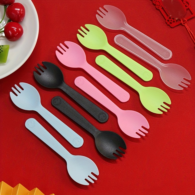 Kids Plastic Spoons Bpa Free Good Looking Macaroons Utensils - Temu
