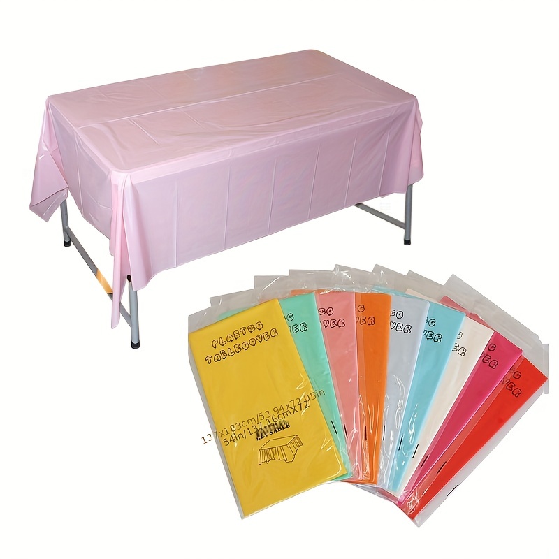 Paquete de 6 manteles desechables de plástico a cuadros de color amarillo  de 54 x 108 pulgadas, mantel de papel impermeable para bodas, baby shower