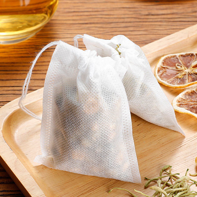 Transparent Nylon Teabags Empty Tea Bags Disposable Nylon Tea Bags with  String Heal Seal Filter Bag for Spice Herb Loose Tea