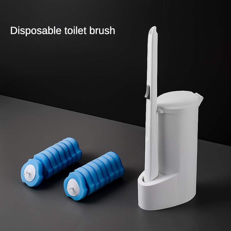  NAHDU - Escobilla de inodoro de diseño compacto con soporte  para limpieza de baño, cepillo de plástico con cabezal de cepillo : Hogar y  Cocina