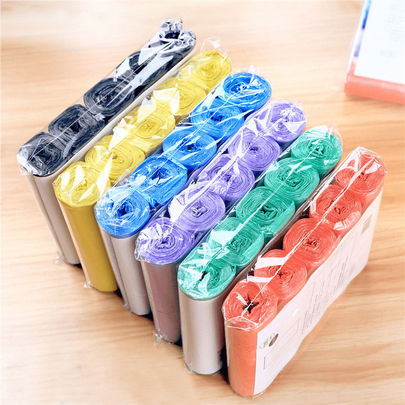 1set 3 Rolls Of 60pcs 2.6 Gallon Garbage Bags With Drawstring