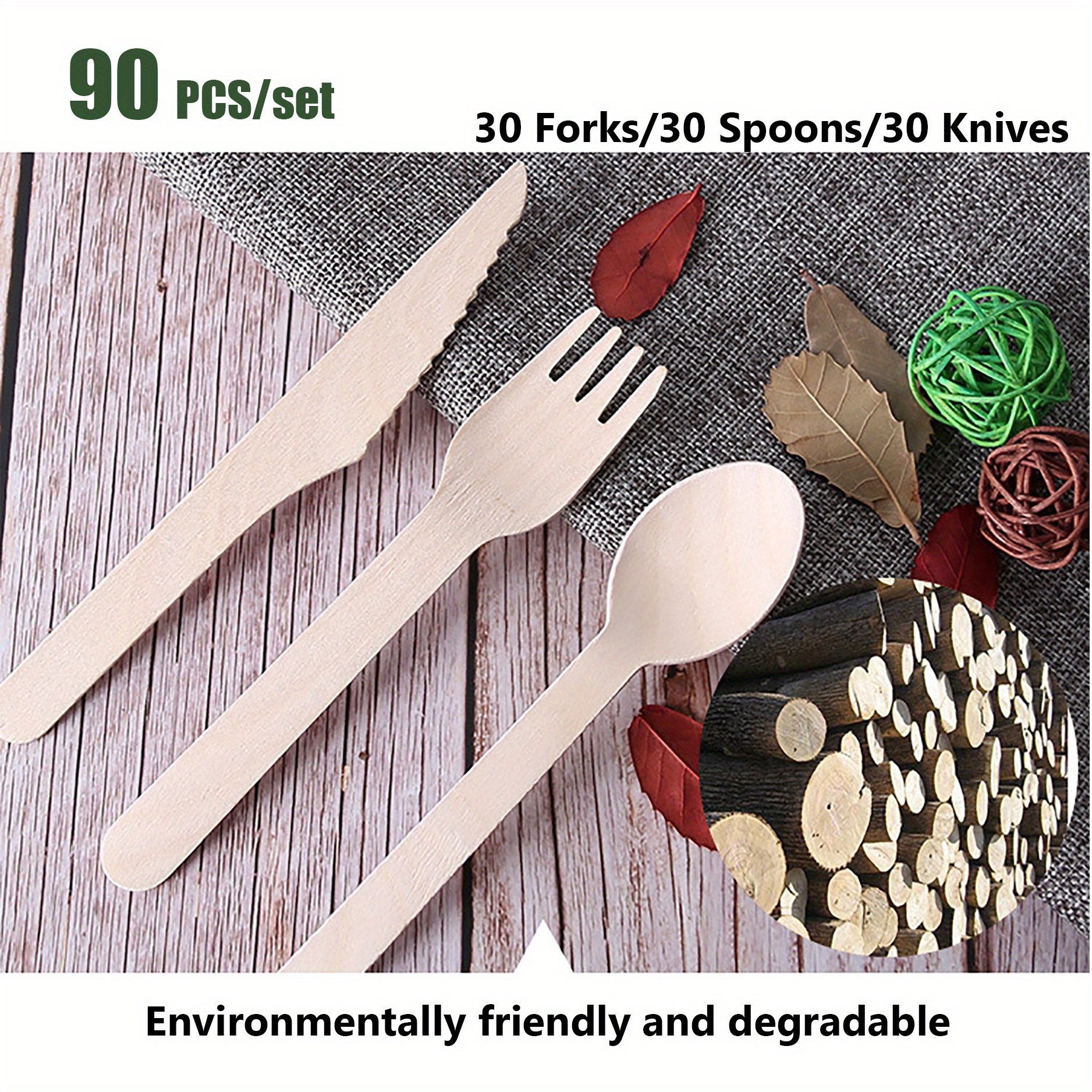 ECON] 50pcs Disposable Plastic Spoon / Plastic Fork - 6.5 Inch