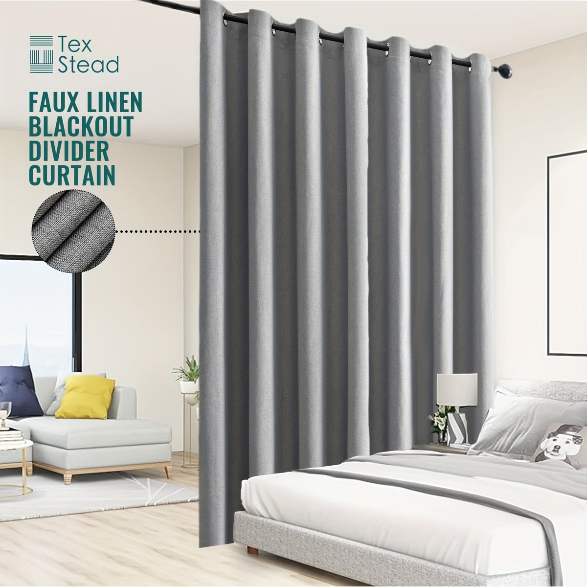 Privacy Room Divider Curtains for Office Bedroom Separation Sound