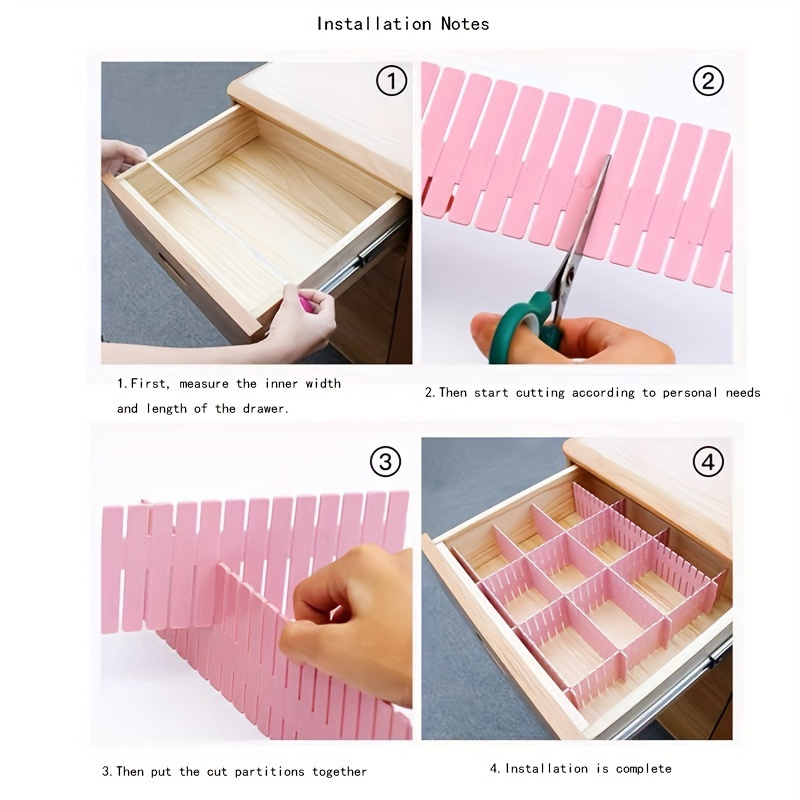 6pcs Adjustable Honeycomb Clapboard Drawer Divider Box Separator DIY Grid  Storage Organizer for Panties Socks Pen Holder
