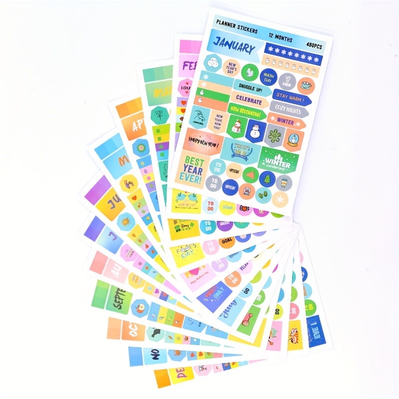 1345pcs Aesthetic Planner Stickers Diary Planning Notes Creative Stickers  For Kids Teen Adults Fun Stylish Accessories For Your Calendar Journal Offic