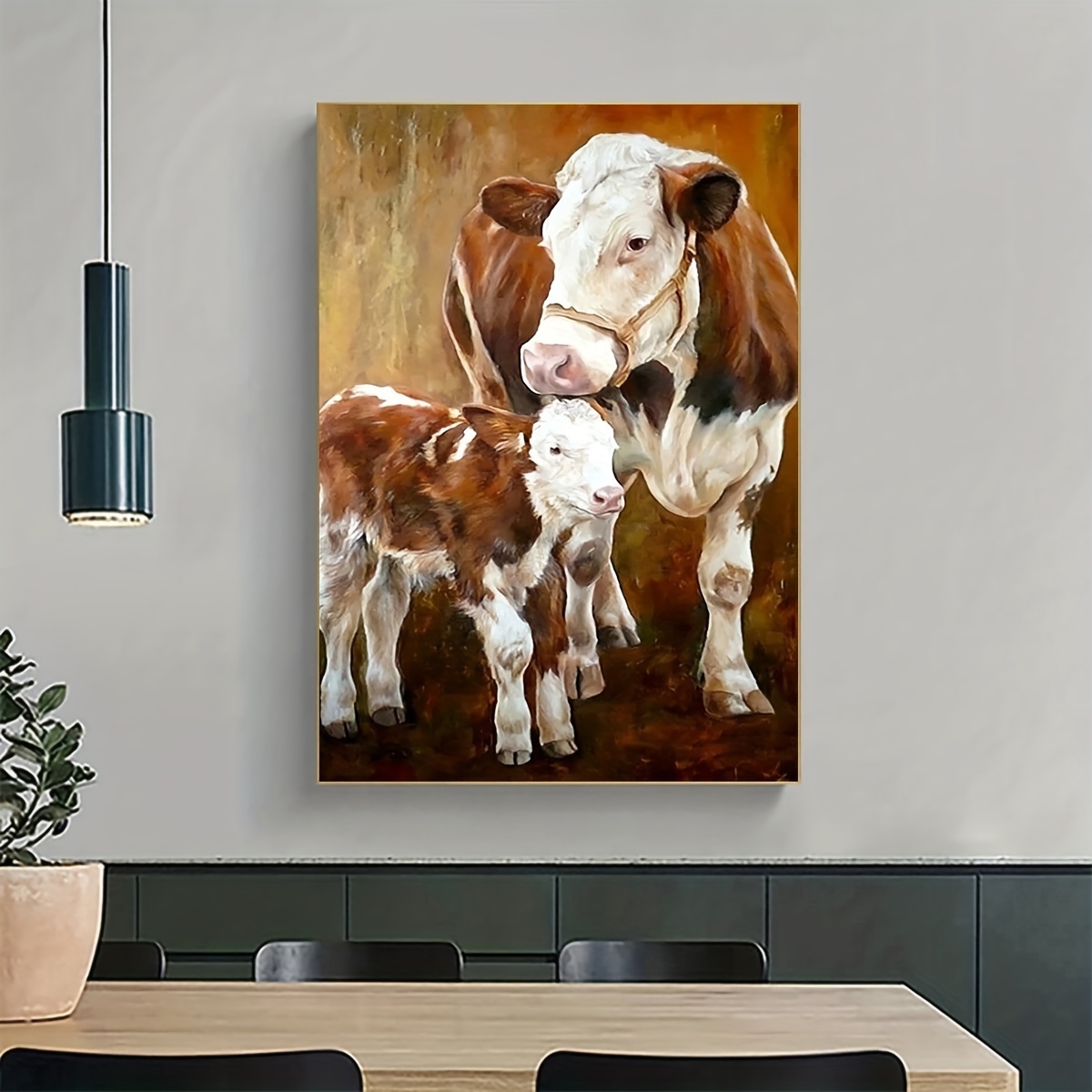 Round Artificial Diamond Canvas Cow Home Living Room Bedroom Wall  Decoration Gift For Family And Friends Holiday Gift Diamond Painting Kit -  Temu Philippines