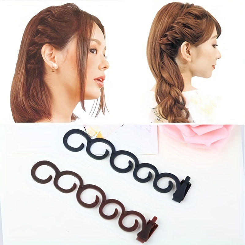 Fashion Double Layer Band Twist Plait Headband Hairpin Hair Claw Clips  Black Magic Double Bangs Hairstyle Hairpin Hair Twister Headband Hair Tools  Hair Accessories for Women Girls