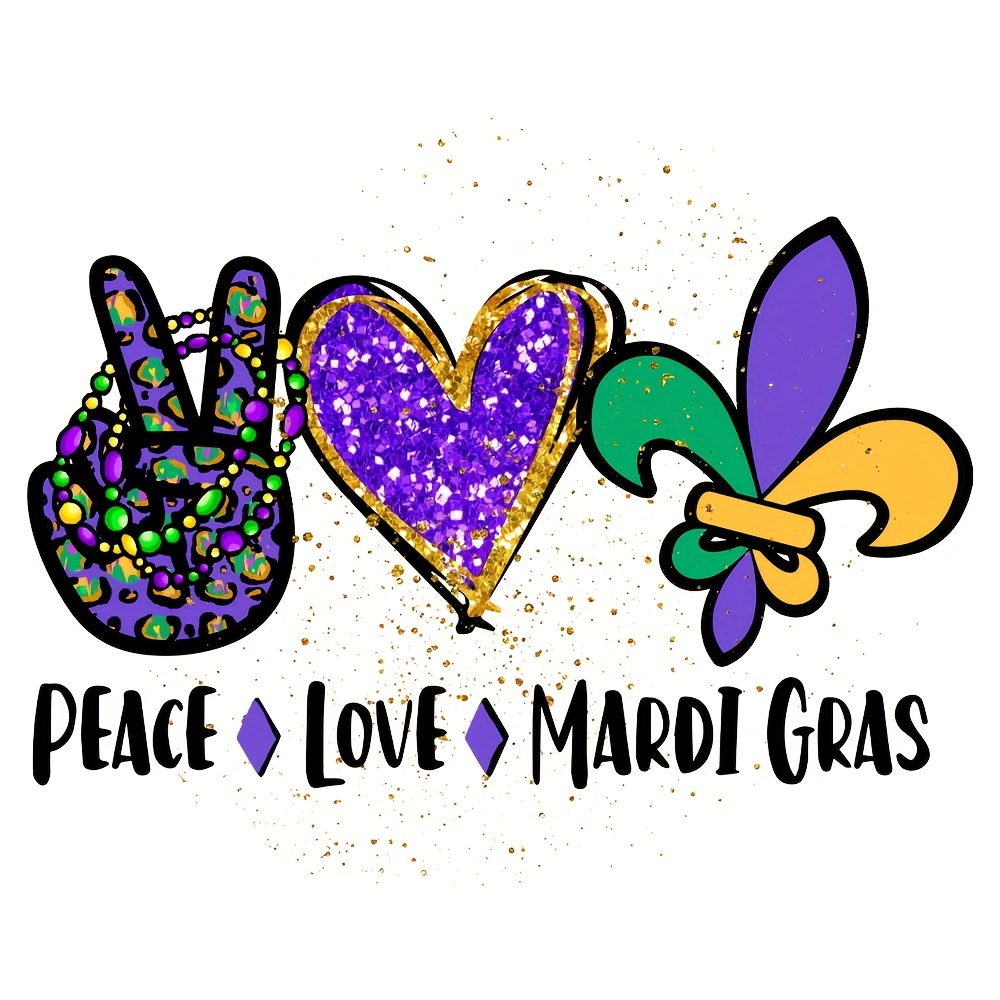 Mardi Gras Patches Colorful Letters Thermal Stickers on Clothes Iron-on  Transfers for Clothing Thermoadhesive Patch Diy Applique