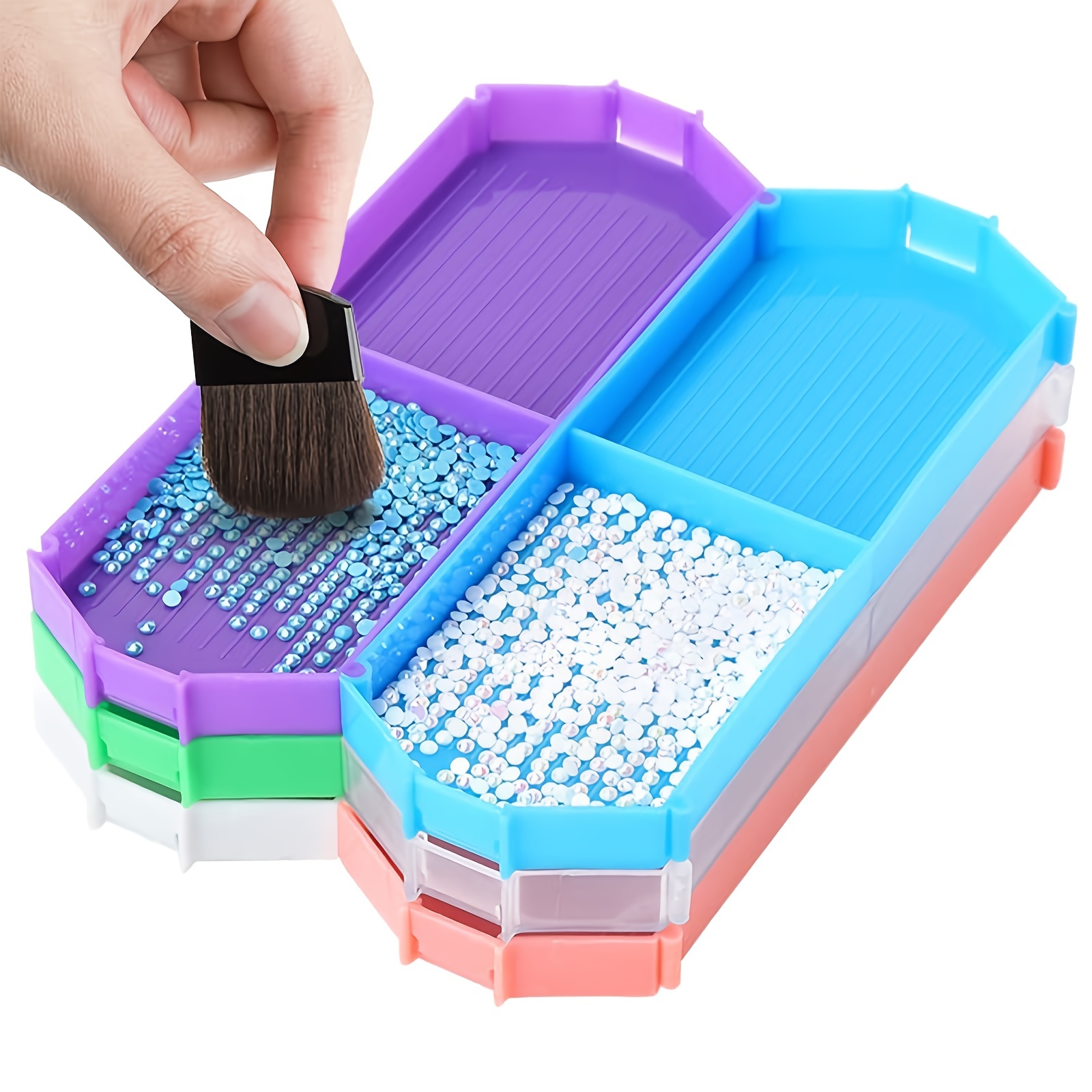 Plastic Diamond Art Painting Bead Sorting Trays, Accessories and