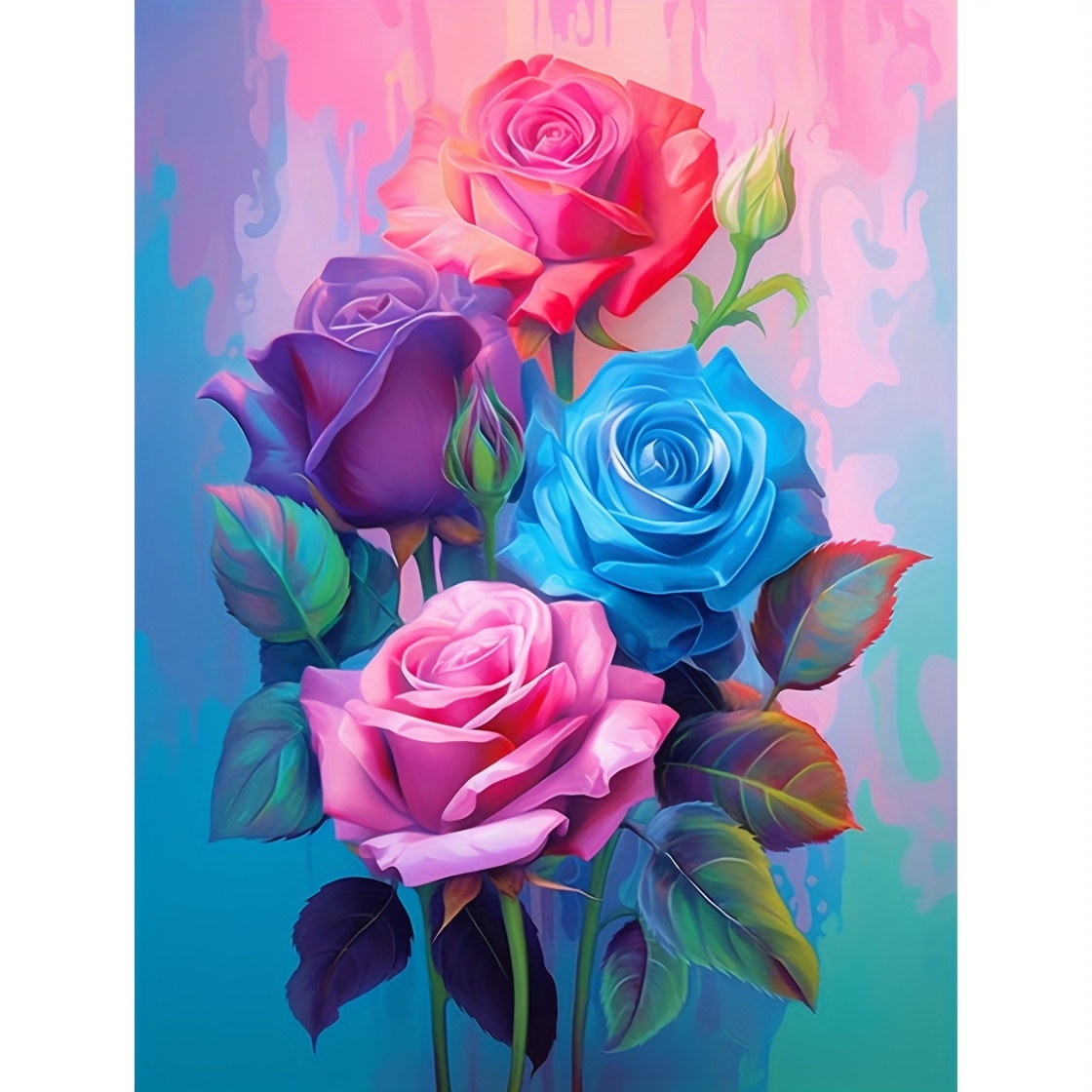 Other Wall Decor 30x40cm Diamond Art Wind Chimes, Painting with Flower  Diamond Painting Rose Kit for Adults Paint by Number Kits Wall Decor