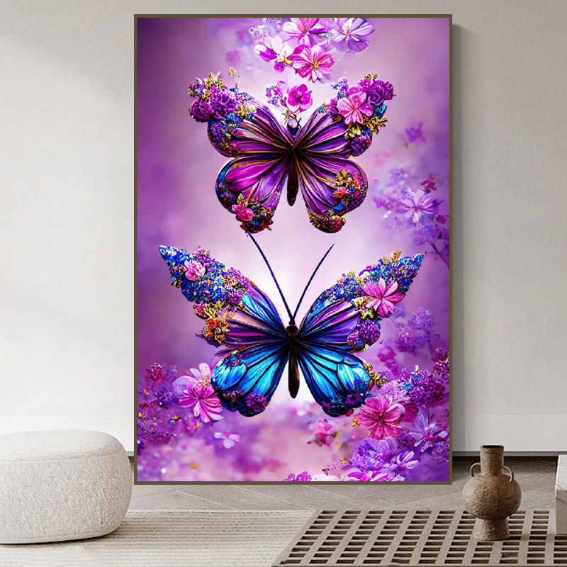 8pcs Butterfly Diamond Art, DIY Diamond Painting Kits 5D Butterfly Diamond  Painting Colorful Butterfly Girl Diamond Art Small Exquisite Butterfly