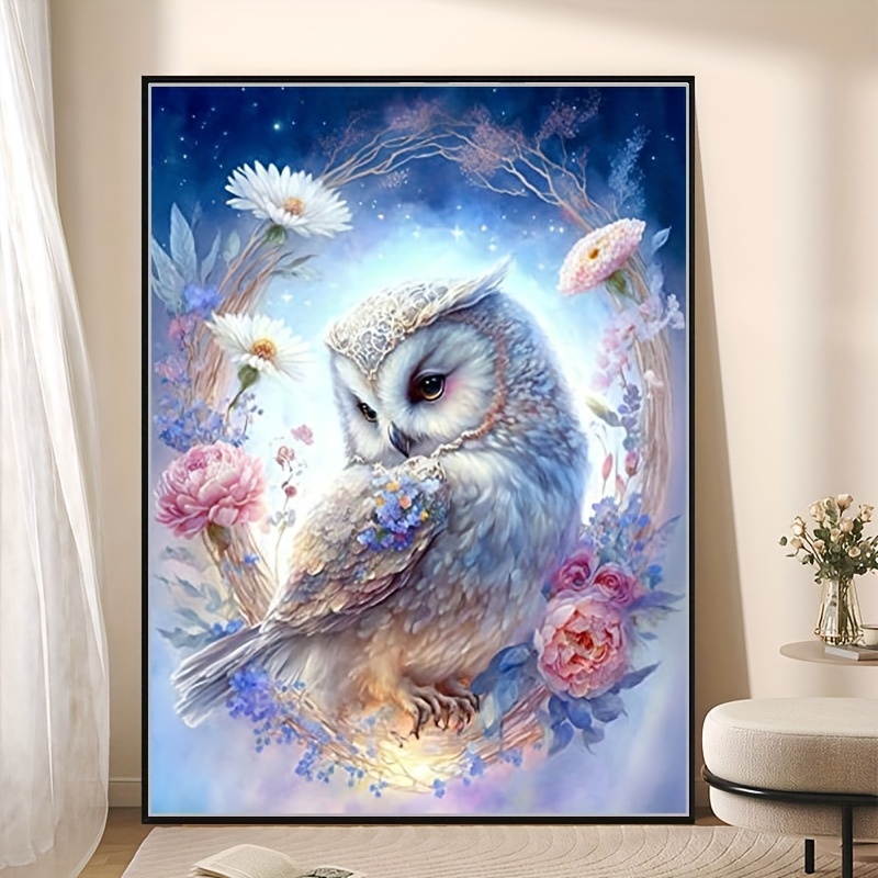 Snow White Owl Feather DIY 5D Rhinestones Diamond Painting Animal Full  Layout Winter Craft Cross Stitch Resin Needlework 
