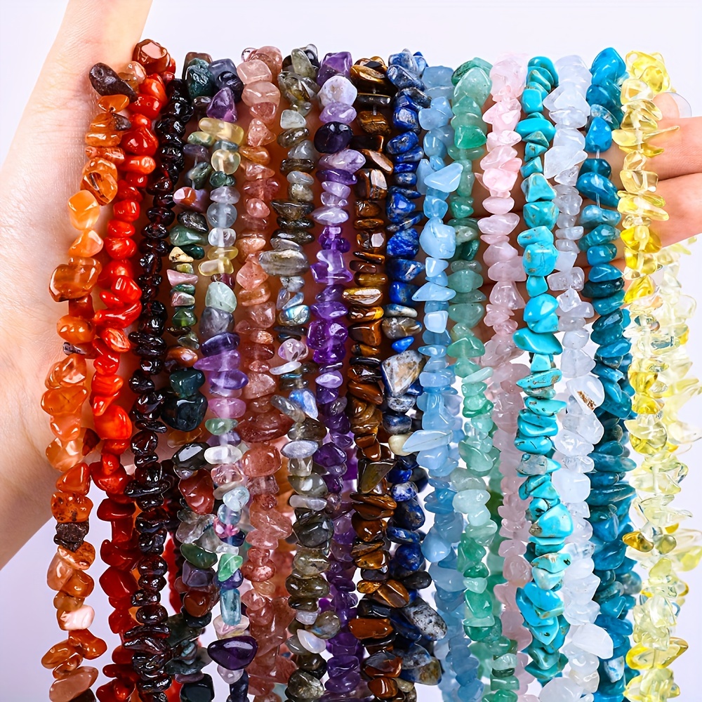500 PCS Chip Stone Natural Chip Stone Beads 5-8mm Irregular Small Beads  Multicolor Stones for