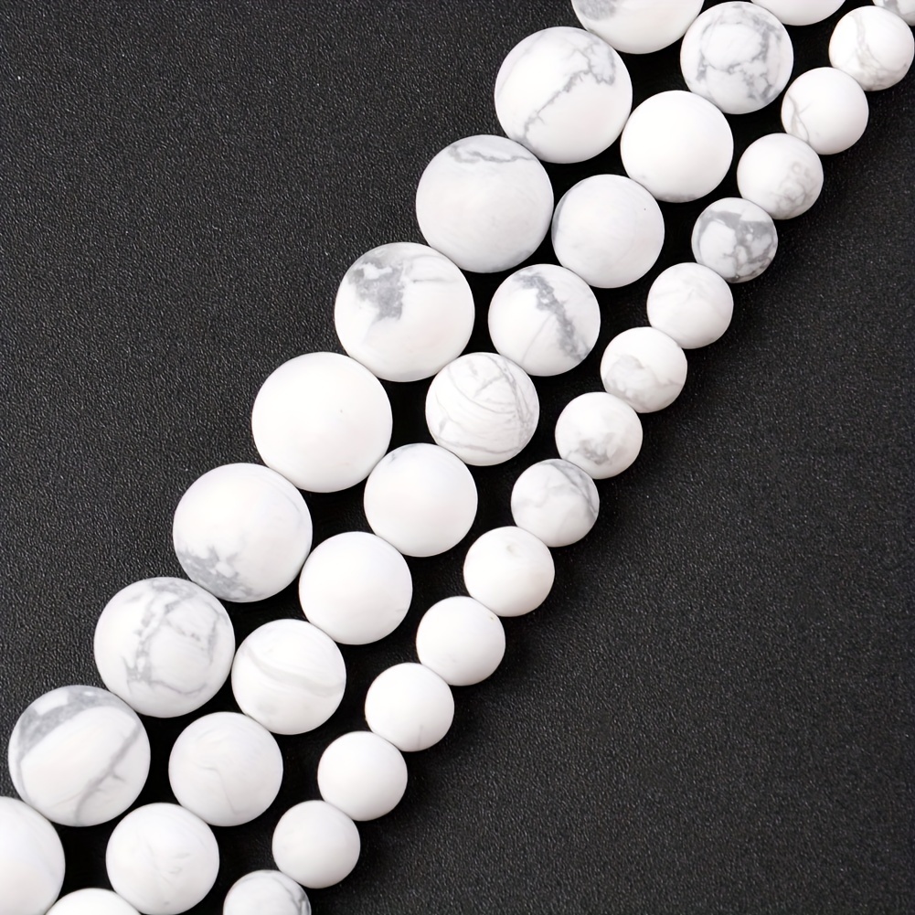 White Howlite Spun Gold Plated Loose Stone Round Beads For - Temu