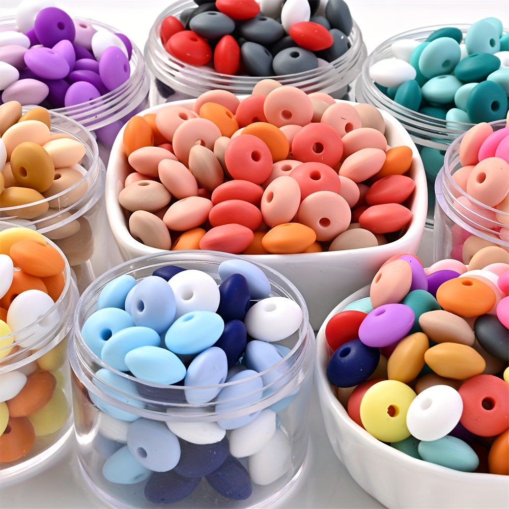 Mixed Color Silicone Beads With Box Pen Rubber Beads For - Temu