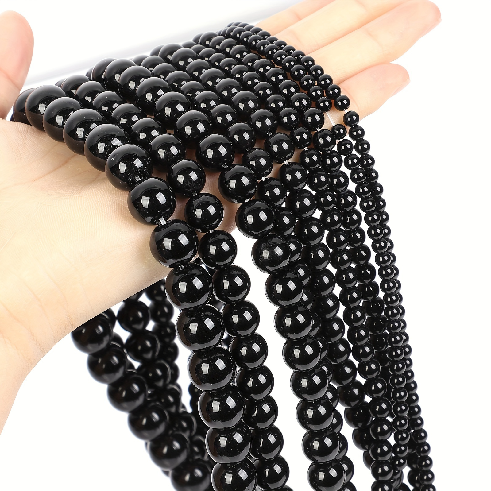A Strand Natural Black Volcanic Rock 4-12mm, High-Quality Loose Beads For  DIY Bracelets Necklaces And Other Decors Jewelry Making Craft Supplies