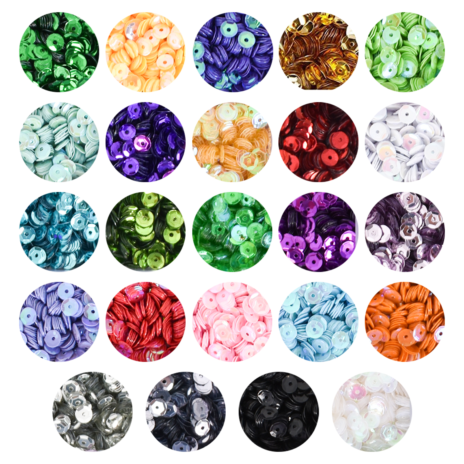 10 Bags of Large Sequins for Crafts Loose Sequins Round Sequins DIY Sewing Sequins, Size: 3x3cm