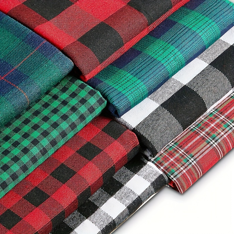 Plaid Cotton Fabric Squares Bundles Buffalo Stripe Fat - Temu