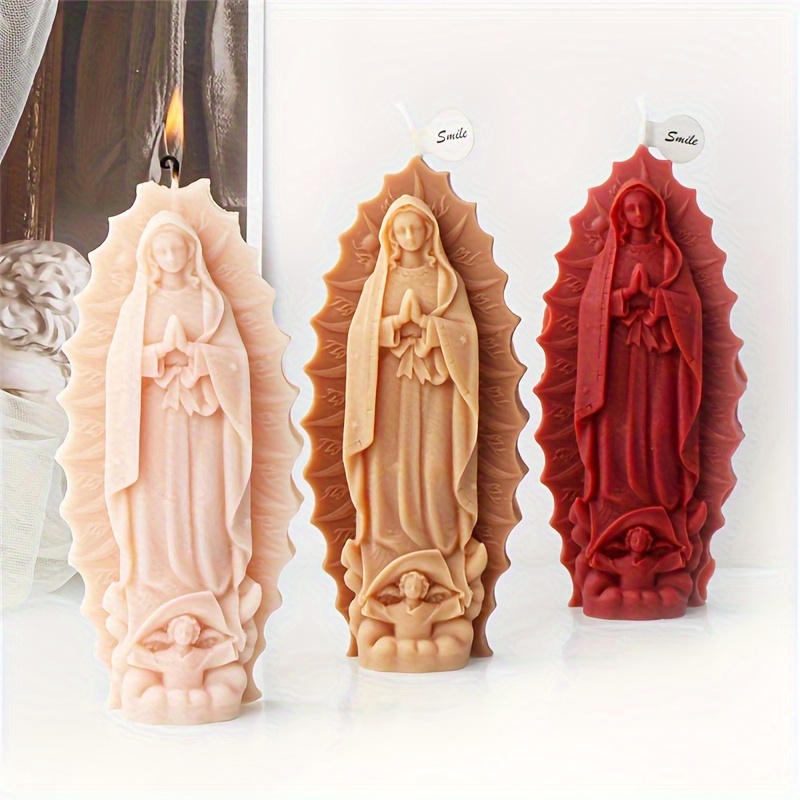  Veiled Lady Candle Mold, Silicone Veiled Female Bust