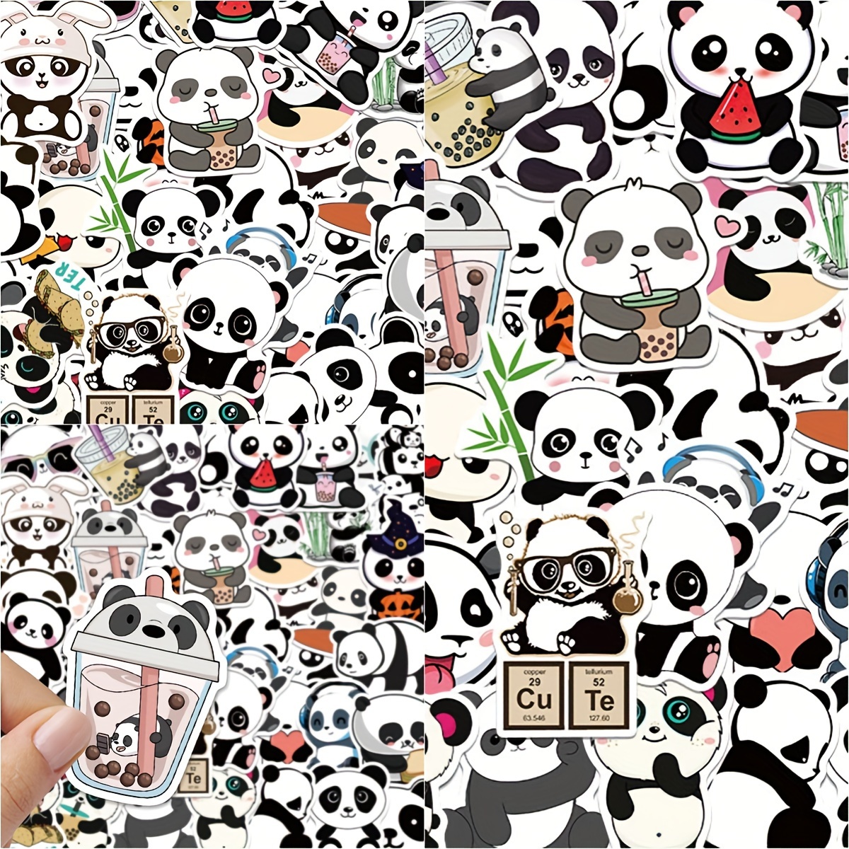 Cartoon Panda Pattern Wall Sticker Vinyl Self Adhesive - Temu