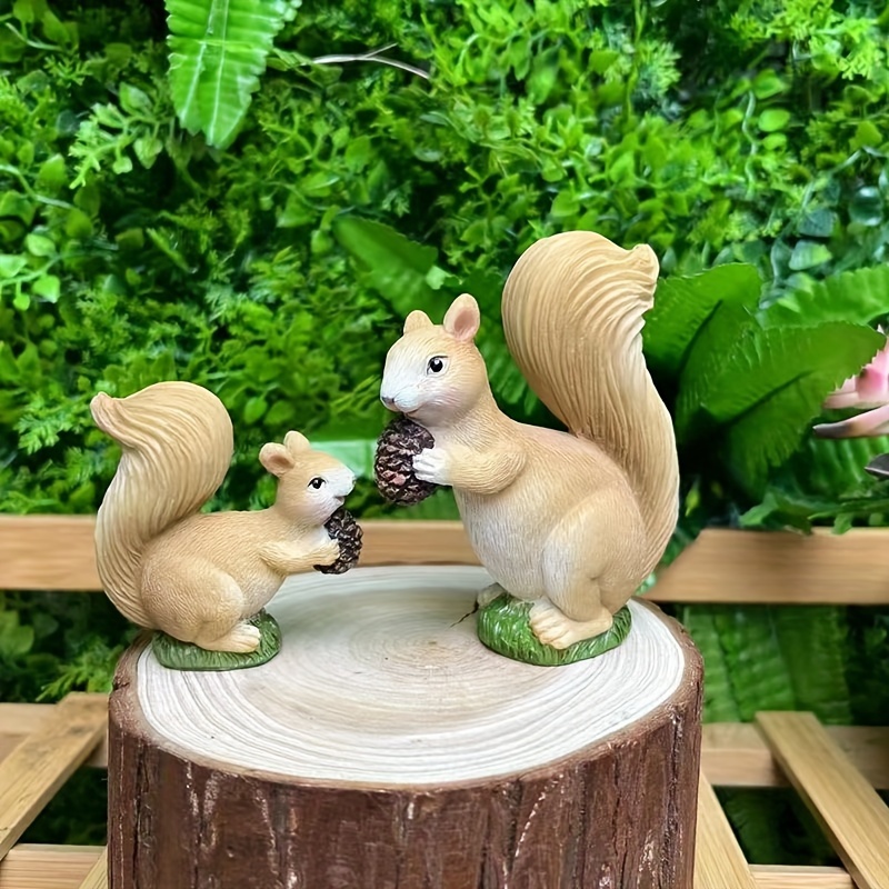 4pcs Squirrel, Micro Landscape Resin Crafts, Brazilian Wood Cross-border  Potted Decoration Ornaments, Small Animals, Micro DIY Landscaping