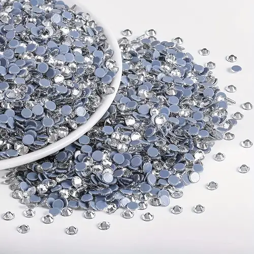  Piedras de cristal de topacio claro, parte trasera plana, con  purpurina, para coser, cristales para manualidades : Arte y Manualidades